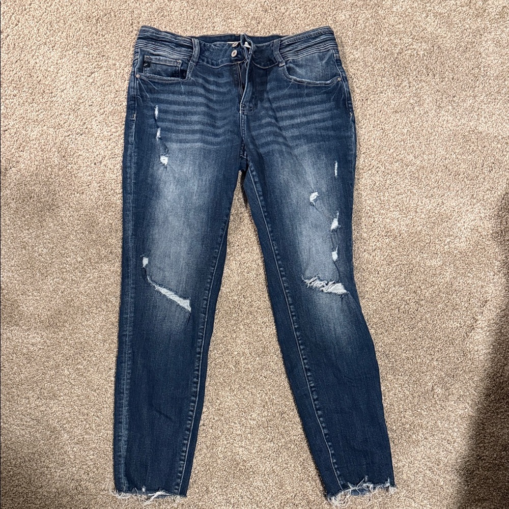 KanCan Distressed Dark Blue Skinny Jeans